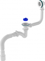 Обвязка на ванну 1 1/2х40 Aquant с переливом, узкий, прямоточный, 2 пласт.реш. без цеп, 40х40/50 PV157 / 30