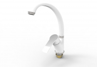 Смеситель д/кухни шар. с высоким изливом, креп.гайка G092463 d35 Гармония белый/хром GOTA ROCIO® 1/10