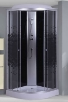 Душ.каб.800*800*2150 низ.акр.поддон,ст.мозаика,троп.душ,р.душ, NG-4503-08 BLACK