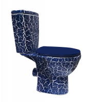 Унитаз-компакт Рио синий кракелюр (г.Киров) гор. вып., ниж. подв., антивсплеск, 2 реж. арматура, сиденье полипропилен