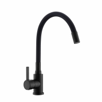 Смеситель д/кухни с гибким черным силиконовым изливом Графика 016098 нержав.сталь GOTA ROCIO® 1/10