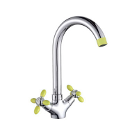 Смеситель д/кухни с 2-мя рукоятками с высоким изливом цв. ручк. салат.G333344 Олива GOTA ROCIO® 1/10 