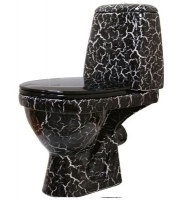 Унитаз-компакт Премьер черный кракелюр (г.Киров), гор. вып., ниж. подв., 2 режима арматура, сиденье полипропилен