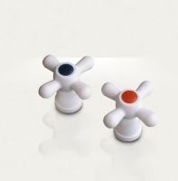 Маховик д/смесителя пластик №3 РБМ Тула бел. (крест)  цена за 1шт.