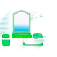 Набор д/ванной с зеркалом 6пр. "Алиса" салат  1/6