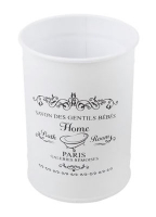 Стакан для зубных металл. белый B0365S_в