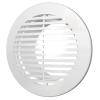 Решетка вентиляционная круглая приточно-вытяжная D170 125КФ с фланцем АБС белая D125
