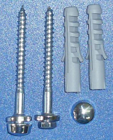 Крепеж д/унитаза хром колпачки (шуруп 6*70 шестигр.гол) (г.Тула)