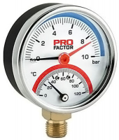 Термоманометр радиал. d= 63мм 4 bar  1/4" PF SG 872-4 (0-120oC)