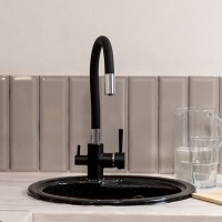 Смеситель д/кухни шар. с доп.выходом д/питьев. воды G351-532 Источник с силикон.излив. черный GOTA ROCIO® 1/10