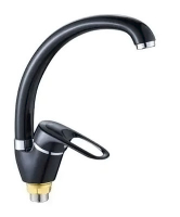 Смеситель д/кухни шар. с высоким изливом, креп.гайка цвет чёрный G282452 d40 Фактура GOTA ROCIO®