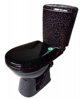Унитаз-компакт Комфорт черный кракелюр (г.Киров), кос. вып., ниж. подв., 2 реж. арматура, сиденье полипропилен Унитаз-компакт Комфорт черный кракелюр (г.Киров), кос. вып., ниж. подв., 2 реж. арматура, сиденье полипропилен