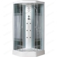 Душ.каб.900*900*2200 низ.акр.под трапеция,ст прозр с полоск. NG-706-01  с электр