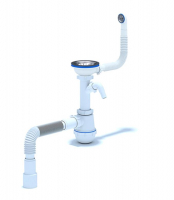 Сифон Грот 3 1/2*40 с переливом гибким, кргулый с носиком Ани Пласт А1042SА15 1/10 (530860)