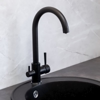 Смеситель д/кухни шар. с доп.выходом д/питьев. воды G351-211 Источник цвет черный GOTA ROCIO® 1/10