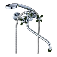 Смеситель д/ванны с 2-мя рукоятками с изливом S-30см. с цв.руч. черн. G334442 Oliva GOTA ROCIO® 1/10