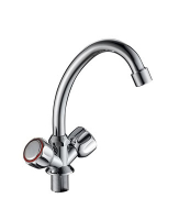 Смеситель д/кухни с 2-мя рукоятками с высоким изливом, креп. гайка G342310 Прохлада GOTA ROCIO® 1 шт в уп.