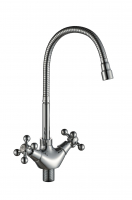 Смеситель д/кухни с 2-мя рукоятками с выс.гибким изливом, креп.гайка G312510 Свежесть GOTA ROCIO® 1/10