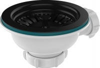 Выпуск 3 1/2 с чёрной мет.реш. с отводом под перелив Aquant NV280 1/40