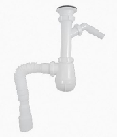 Сифон 1 1/2*40 с гофрой 40*40/50 с мет.реш. с носиком Aquant В1025 1/30 (аналог C0315)