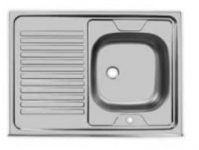 Мойка нерж.сталь накладная 0,4мм 800*600 прав гл.12см. без сифона ECO (15)