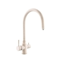 Смеситель Шеф ПРО д/кухни шар. с высоким изливом бежевый на две воды 11024 нержав.сталь GOLDEN FOX 1/10