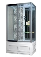 Душ.каб.1200*820*2150 выс.акр.под,стенки белые NG-7716WL