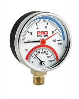 Термоманометр радиал. d= 53мм 10 bar  1/4" PF SG 870-10 (0-120oC)