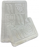 Набор ковриков д/ванной 2 предмета 55*90(55*85)/45*55 Zalel Chream