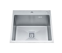 Мойка премиум нерж.сталь 3мм 500*500 с сифоном Сатин квадрат.отверстие GOLDEN FOX