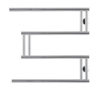 Полотенцесушитель Фокстрот-С-1 500*600 1" GR (телескоп.б/кольца)