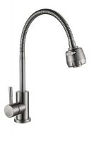 Смеситель  Ломонд д/кухни шар. с гибким изливом 2-х реж.аэратор 11360 нержав.сталь GOLDEN FOX 1/10