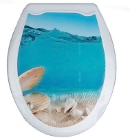 Сиденье д/унитаза жёсткое Океан "Лазурный берег"  1/10