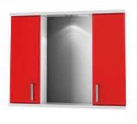 Шкаф зеркальный Гамма 800 (2 двери) С красный 