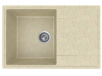 Мойка Модель GR 735-002 (слоновая кость) матовая без отверстия под смеситель  SOFT-TOUCH 735*475*175 с сифоном GOTA ROCIO