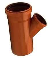 Тройник 200/110 угол 45 Рыжий (наруж.канал.) Россия