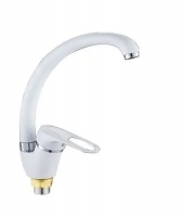 Смеситель д/кухни шар. с высоким изливом, креп.гайка цвет белый G282451 d40 Фактура GOTA ROCIO®