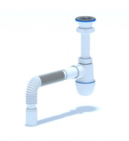 Сифон Грот 1 1/2*40 с гофрой 40*40/50 Ани Пласт А0115 1/25