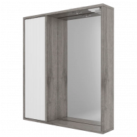 Шкаф зеркальный Ренессанс 700 R (1 дверь) серый + керамика матовый GOLDEN FOX