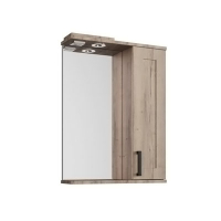 Шкаф зеркальный Мокко 800 лев (1 дверь) С крафт табачный/дуб санремо GOLDEN FOX