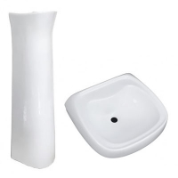 Умывальник-тюльпан Водолей 57см б/отв.(Умывальник Водолей+пьед.Антей) (г.Лобня)