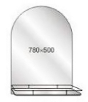 Зеркало 500*780 шв "Арка" ВК-088 с полкой К