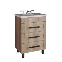 Подстолье Мокко 800 (3 ящика) крафт табачный/дуб санремо под умывальник Paola Mario 800 GOLDEN FOX