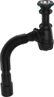 Сифон 1 1/4*40 с мет.реш. с г.т. 40х40/50 ОНИКС (черный) Aquant S1084 1/35
