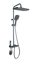 Душевая система 4-х функц. со смесителем и изливом (компл.с шлангом и душ. лейкой) латунь цвет графит 657350 GOTA ROCIO 1/4 Душевая система 4-х функц. со смесителем и изливом (компл.с шлангом и душ. лейкой) латунь цвет графит 657350 GOTA ROCIO 1/4