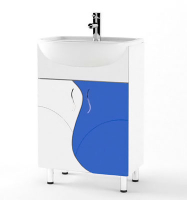 Подстолье Динамика 500 (2 двери) под умывальник Уют 50 белый + синий GOTA ROCIO 