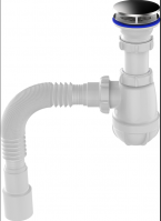 Сифон 1 1/2"х40 с декоративной зеркальной крышкой на решётку, 40х40/50 Aquant В0116 / 30