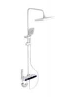 Душевая система 4-х функц.смеситель с цифровым дисплеем, излив "Водопад" (компл.шланг., душевая и гигиен.лейкой)латунь цвет белый 657351 GOTA ROCIO1/4 Душевая система 4-х функц.смеситель с цифровым дисплеем, излив "Водопад" (компл.шланг., душевая и гигиен.лейкой)латунь цвет белый 657351 GOTA ROCIO1/4