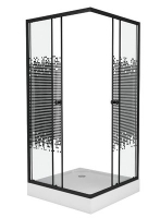 Душ.уг.900*900*1950 низ.акр.поддон,ст.мозаика NG-009-14Q BLACK Душ.уг.900*900*1950 низ.акр.поддон,ст.мозаика NG-009-14Q BLACK