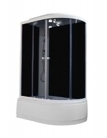 Душ.кабина 80*120*215 высокий поддон, перед.тон.стекло, заднее черное ст. белый профиль EС1221L PARLY (3 части)